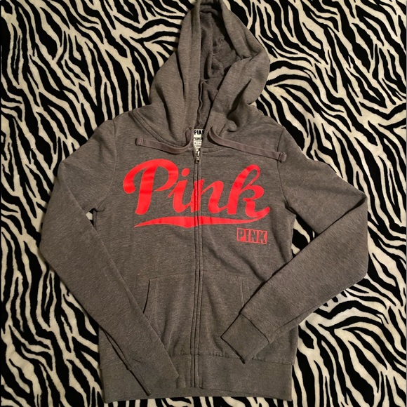 PINK Victoria's Secret Tops - VS Pink full zip hoodie Sz XSmall